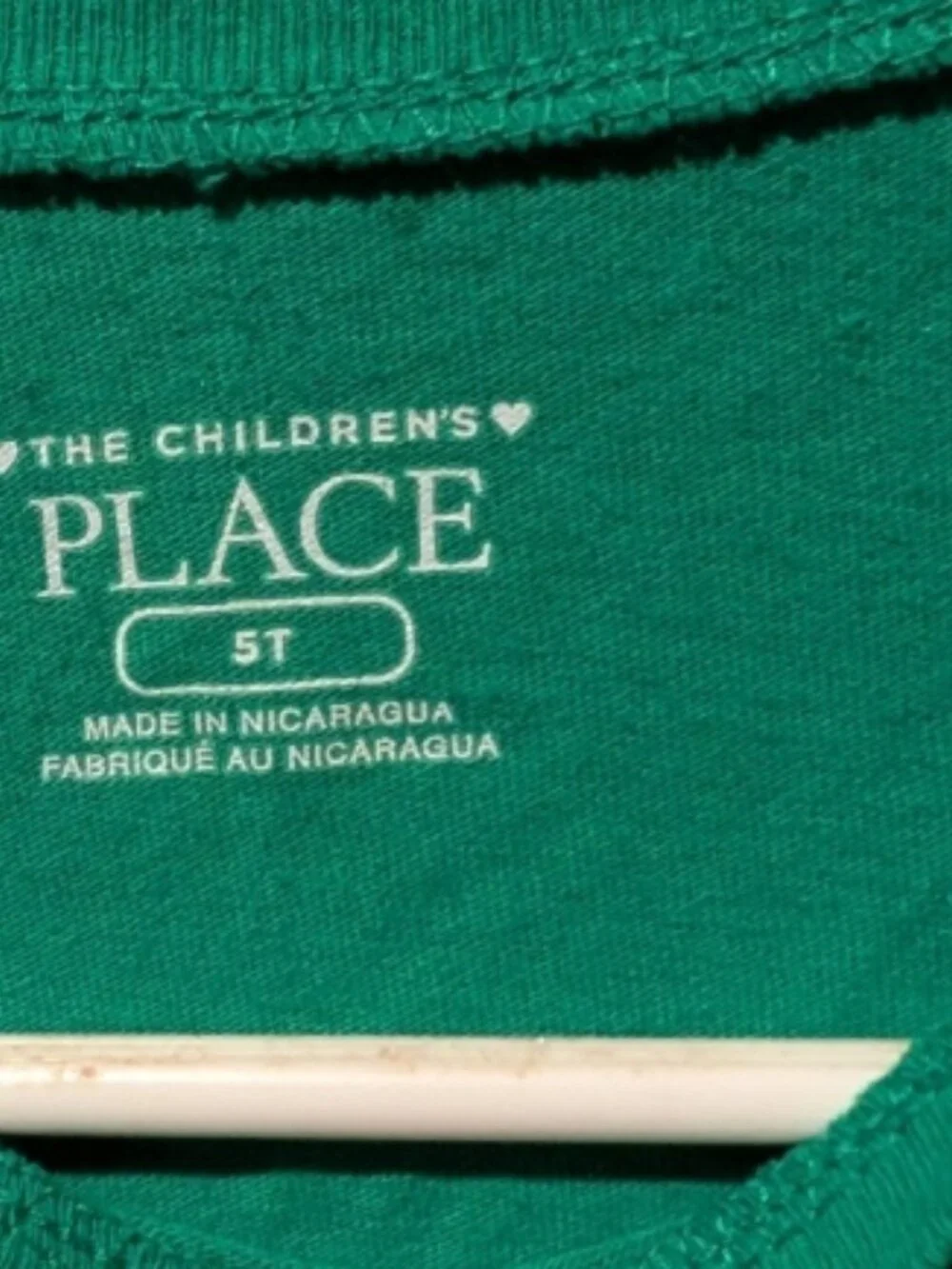 Childrens Place Girls irish green St Patrick's Day T Shirt Size 5